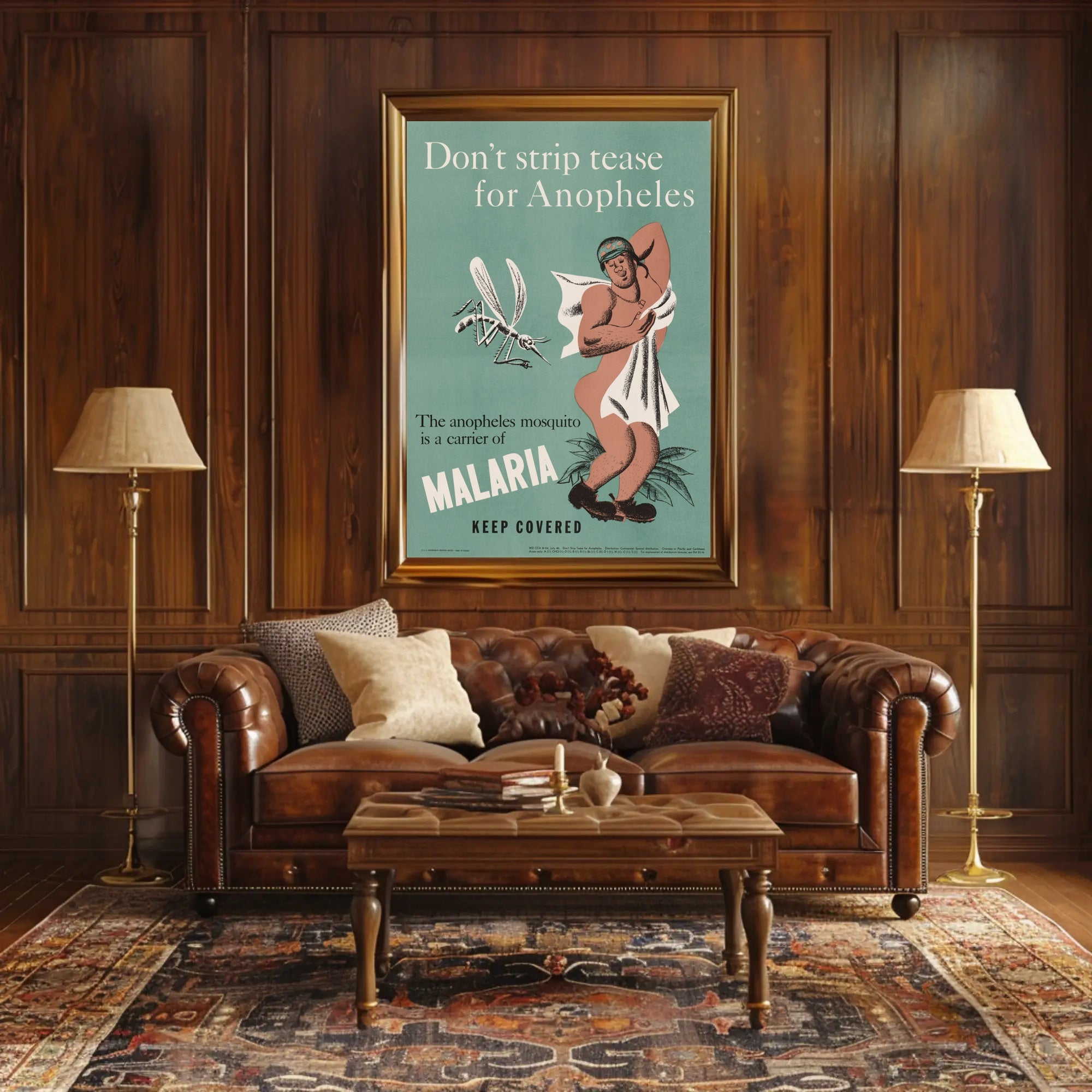 Malaria Prevention Humor: Vintage Educational Poster PosterGoat