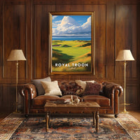 Scottish Coastal Golf Course Scene Sports Poster