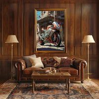 Urban Motorcycle Art Poster PosterGoat
