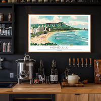 Honolulu Beach Scene Poster