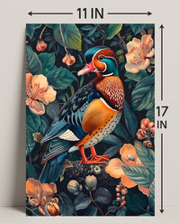 Vibrant Mandarin Duck William Morris Art Poster