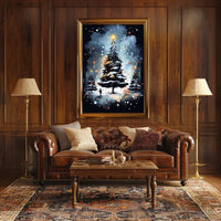 Enchanted Winter Wonderland Christmas Tree Poster Art