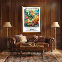 Majestic Tiger in Dreamlike Garden: Abstract or Artistic Poster