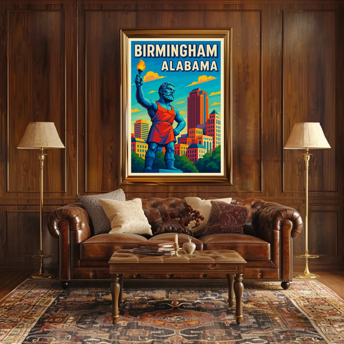 Birmingham, Alabama Vibrant Cityscape Poster