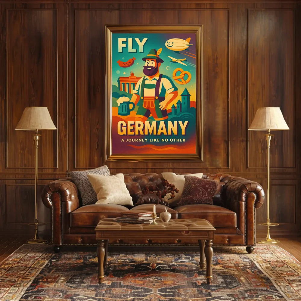 Germany Travel Adventure Retro-Modern Illustrated Travel Poster PosterGoat