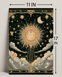 Celestial Sun and Symbols Space or Astronomy Poster