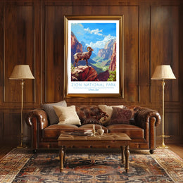 Zion National Park Illustration Poster