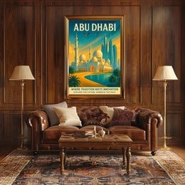 Abu Dhabi Fusion of Tradition and Modernity Urban Cityscape Poster