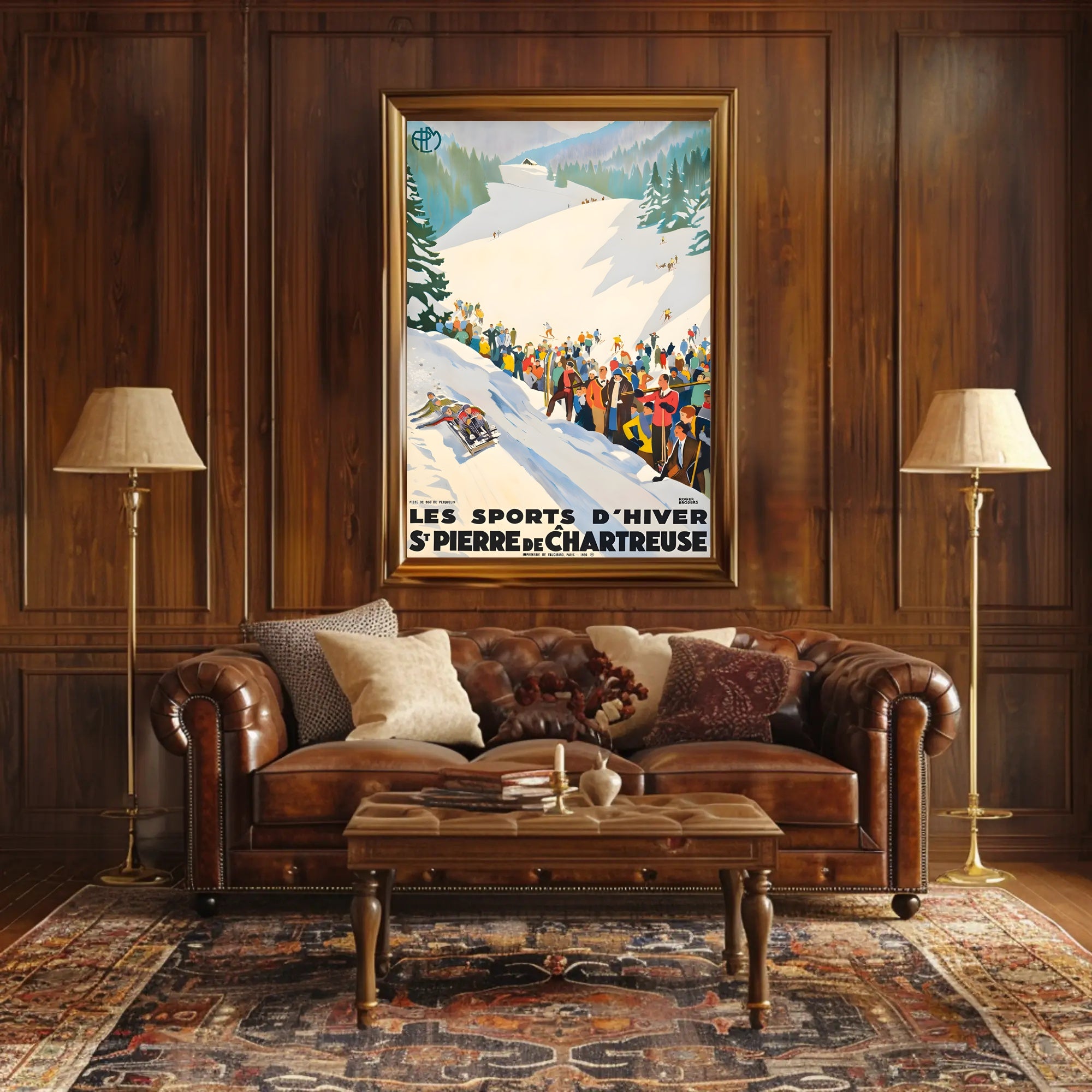 Winter Sports at St. Pierre de Chartreuse Poster PosterGoat