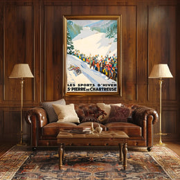 Winter Sports at St. Pierre de Chartreuse Poster PosterGoat