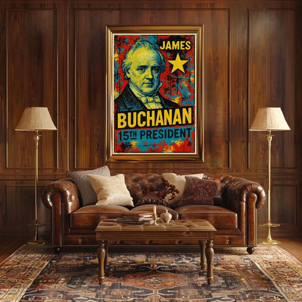 James Buchanan 15th President of the United States Graffiti Pop Art Poster