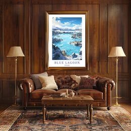 Blue Lagoon Escape: Icelandic Tranquility Travel Poster PosterGoat