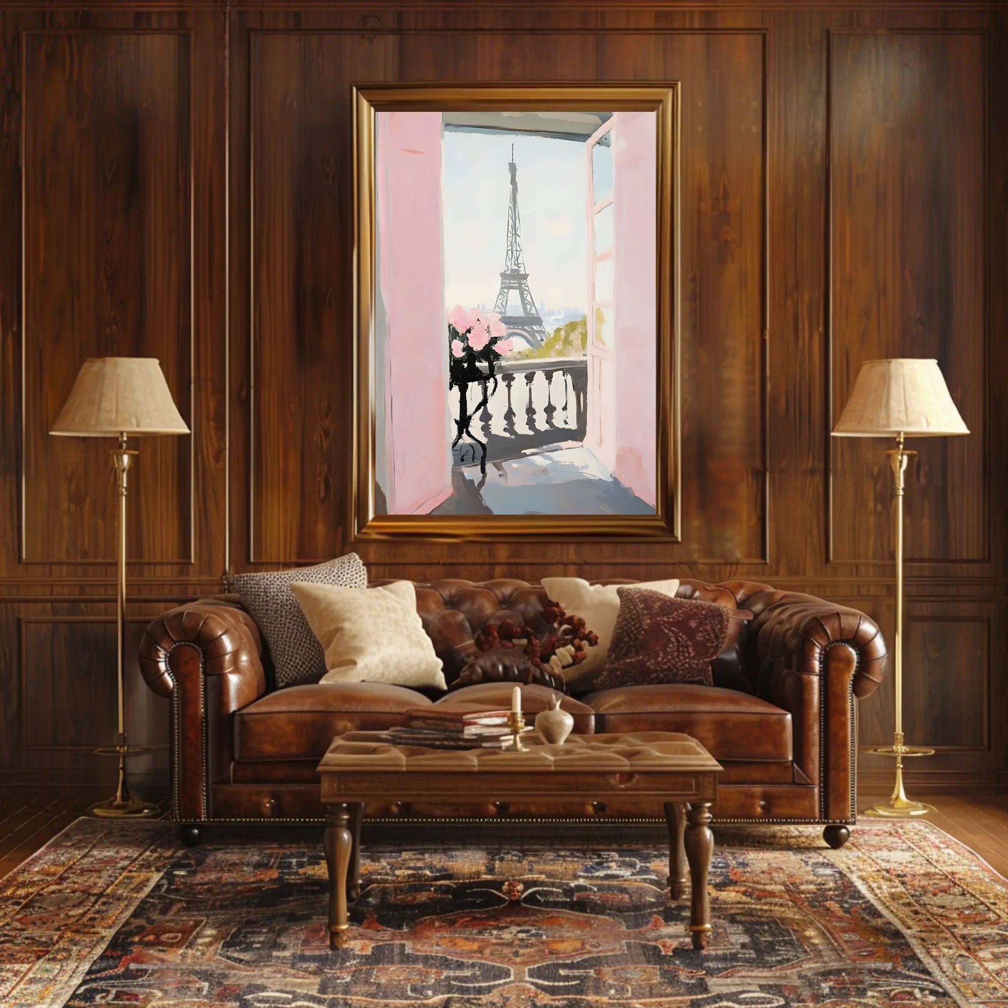 Paris Balcony View Poster Romantic Parisian Wall Art