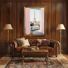 Paris Balcony View Poster Romantic Parisian Wall Art