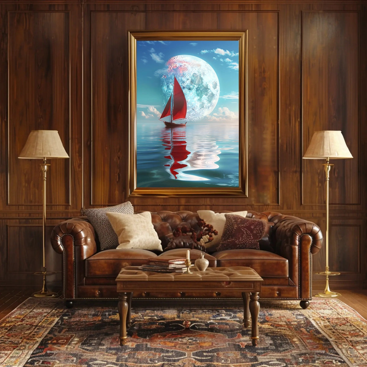 Sailing Under the Moon Poster