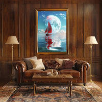 Sailing Under the Moon Poster