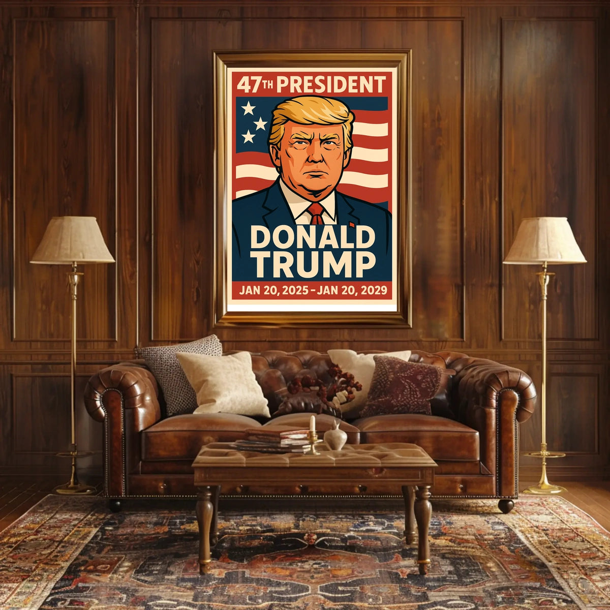 Trump Resolute Leader Pop Art Patriotic Poster