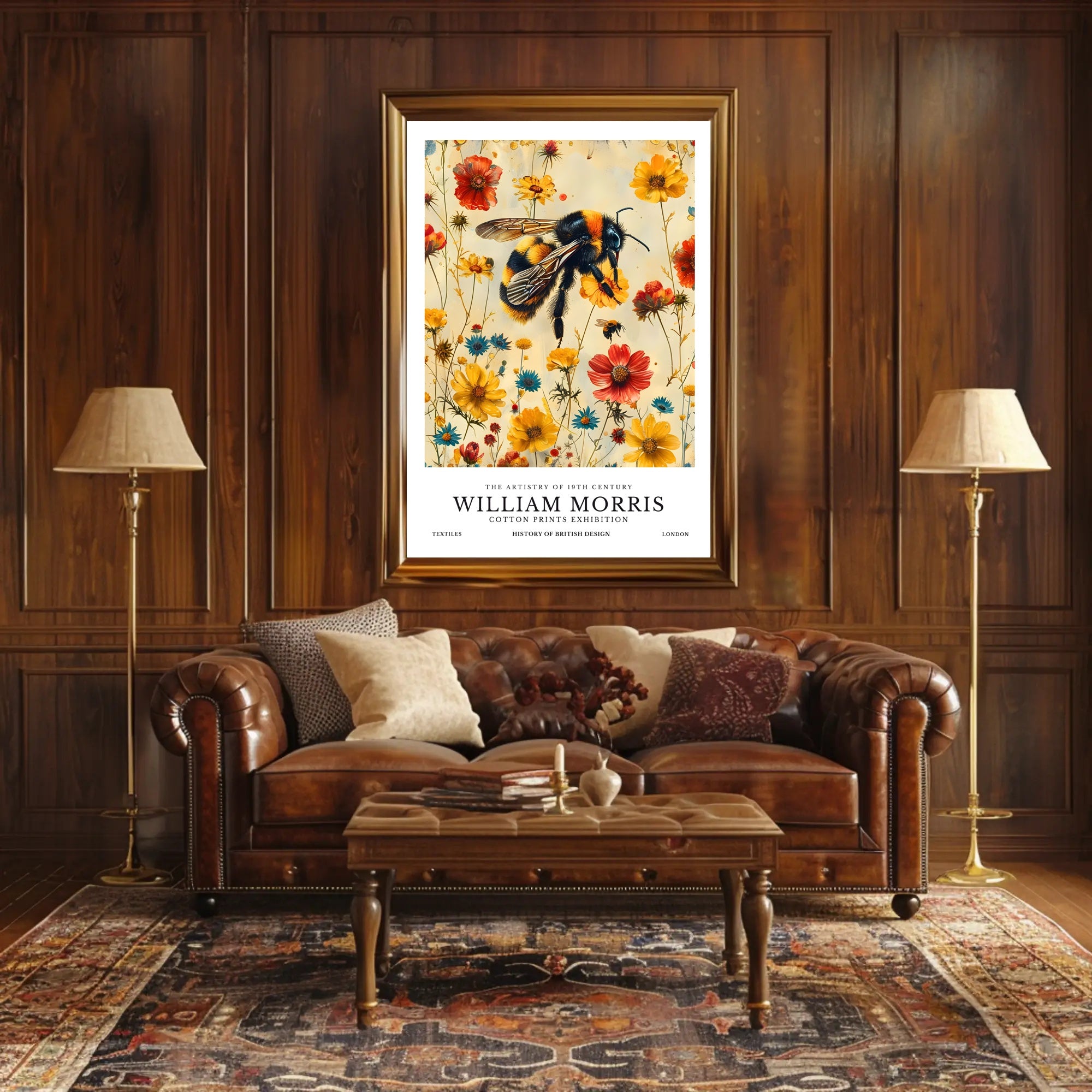 William Morris Vintage Bee Botanical Artistic Poster