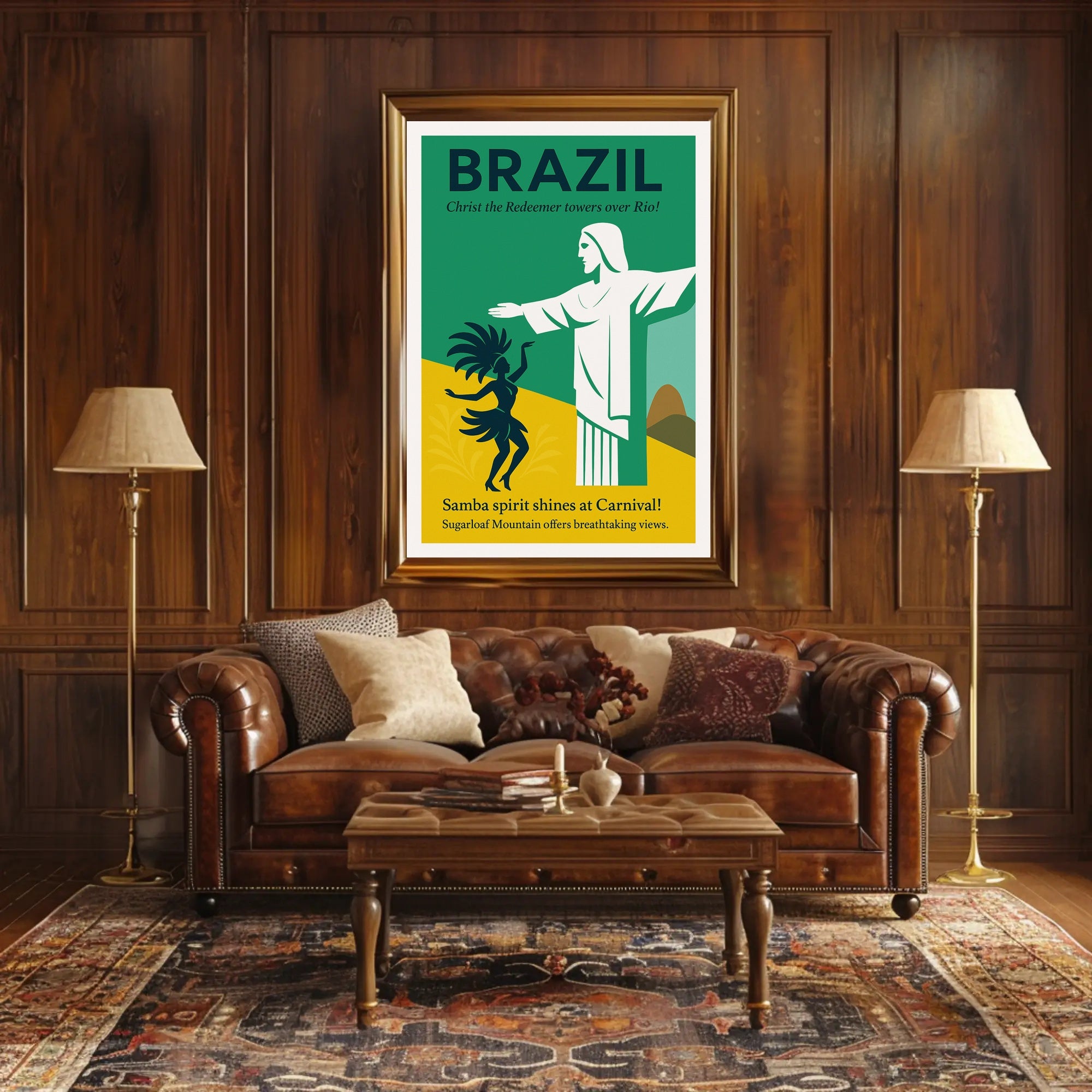 Brazil Carnival and Christ the Redeemer Poster PosterGoat