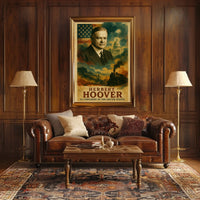 Herbert Hoover 31st President of the United States Layered Digital Collage Poster