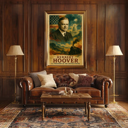 Herbert Hoover 31st President of the United States Layered Digital Collage Poster
