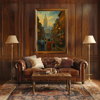 Historic Cityscape Poster Impressionist Nostalgic Home Decor