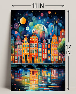 Vibrant Cityscape Reflections Poster