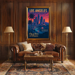 Los Angeles Dreamscape: Vintage-Inspired Cityscape Poster