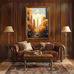 New York Cityscape Illustration Poster Modern Wall Art