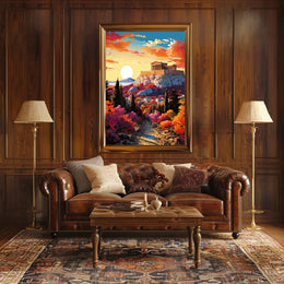 Sunset Over The Acropolis Poster