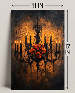 Chandelier Of Roses Poster