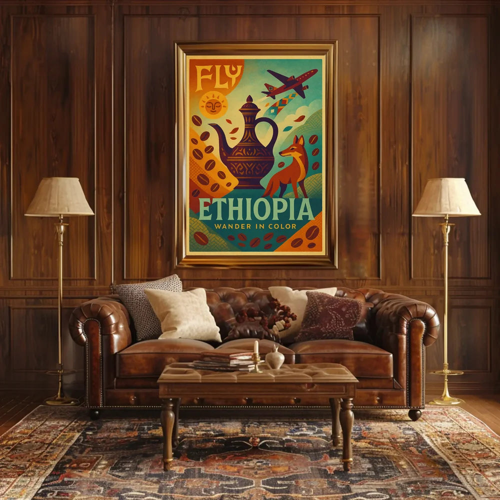 Ethiopian Cultural Journey Vintage Travel Poster PosterGoat