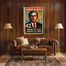 George W. Bush 43rd President of the United States Street Art Mashup Poster
