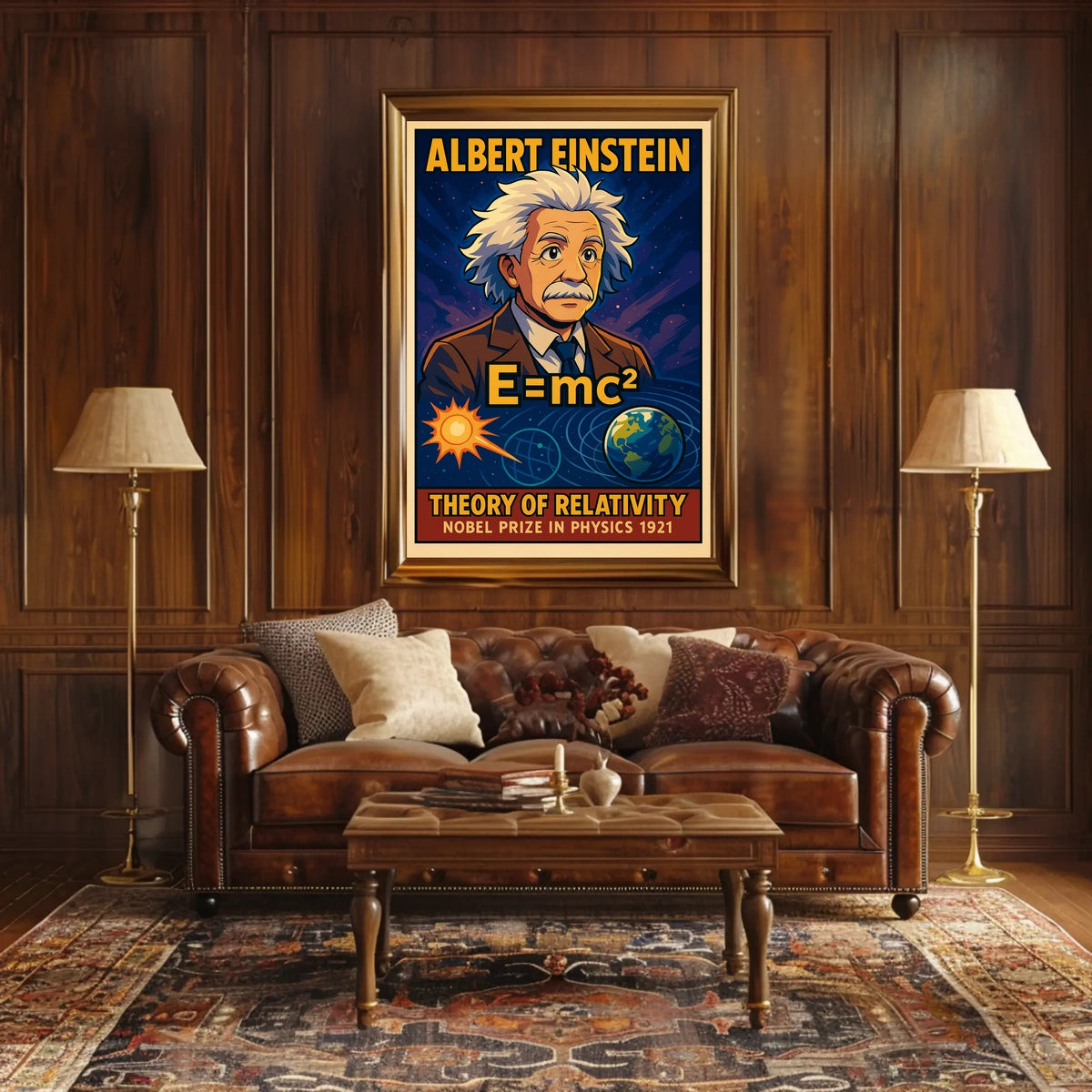 Einstein Nobel Prize Vintage Physics Portrait Gift Poster