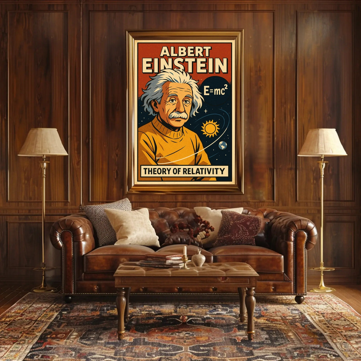 Albert Einstein Relativity Theory Inspiring Scientific Art Illuminating Minds Poster