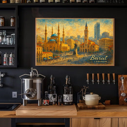 Beirut Cityscape Mediterranean City Photography Realism Inspiring Wanderlust Decor Poster