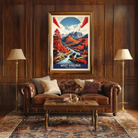 Scenic Autumn Landscape Vintage Travel Poster