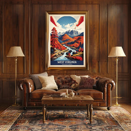 Scenic Autumn Landscape Vintage Travel Poster