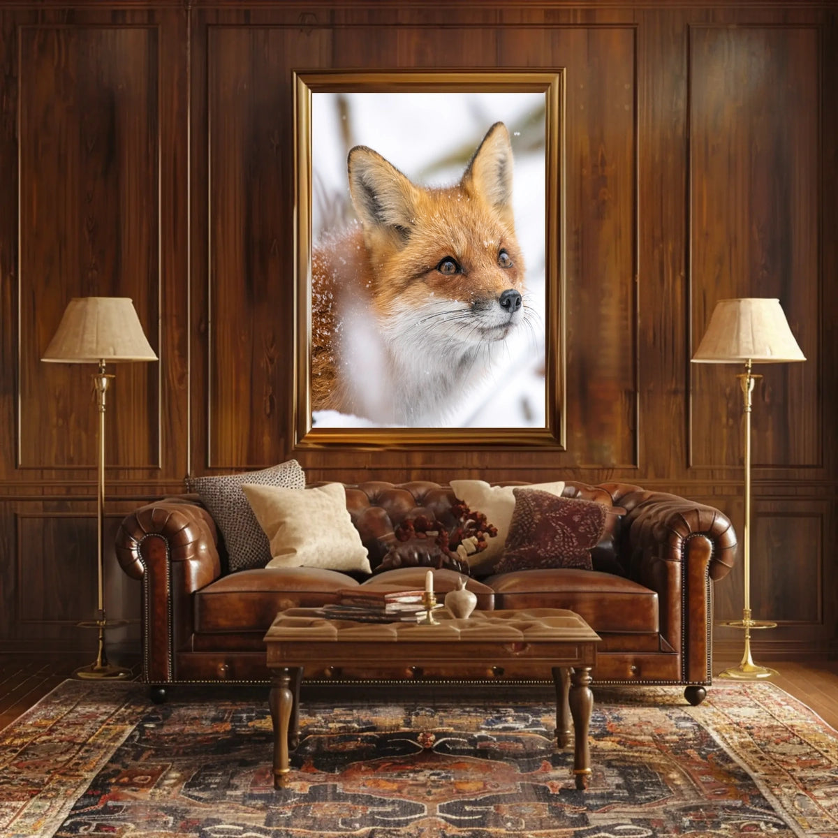 Red Fox in Winter Wonderland Animal Poster