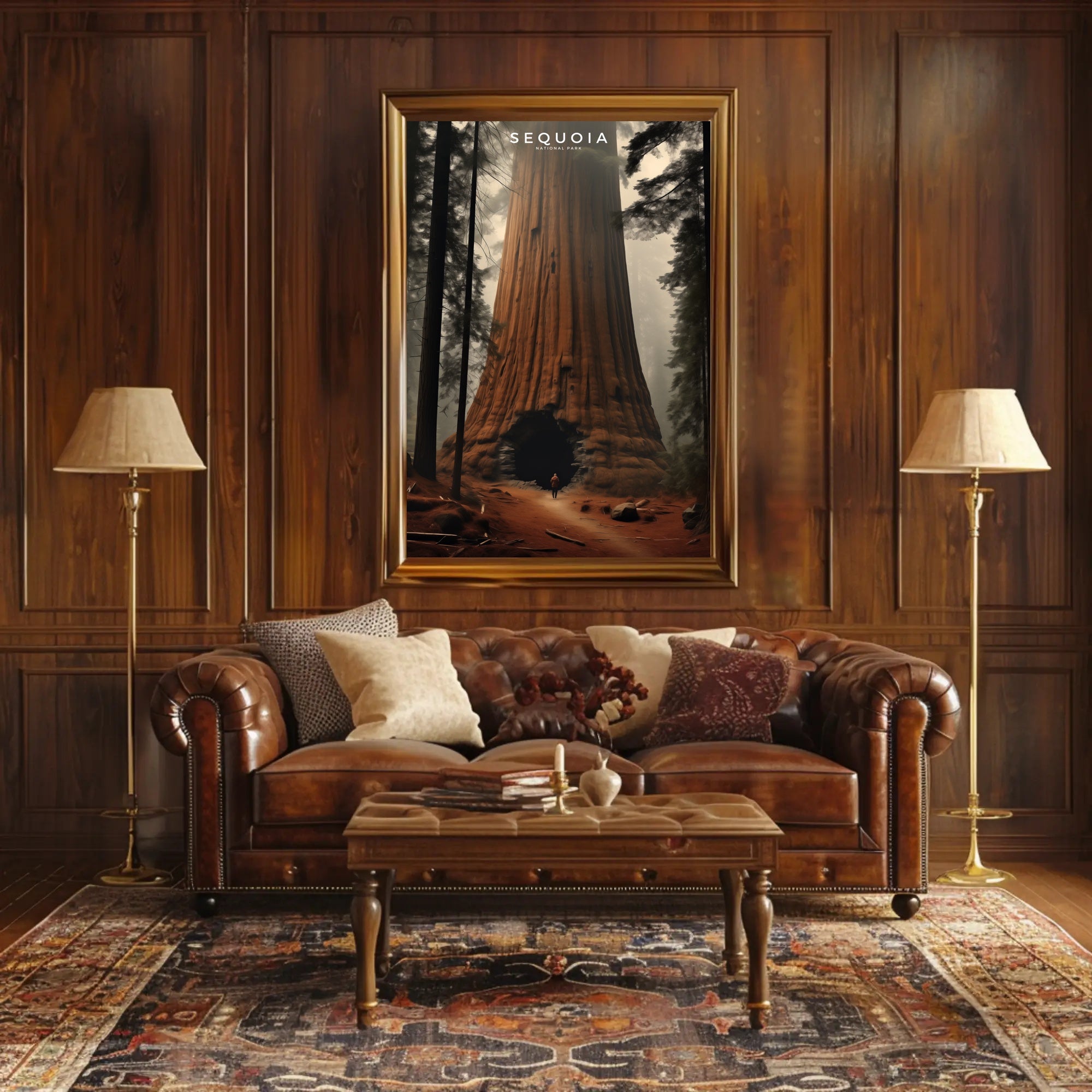Sequoia Travel Poster Scenic Vintage Wall Art
