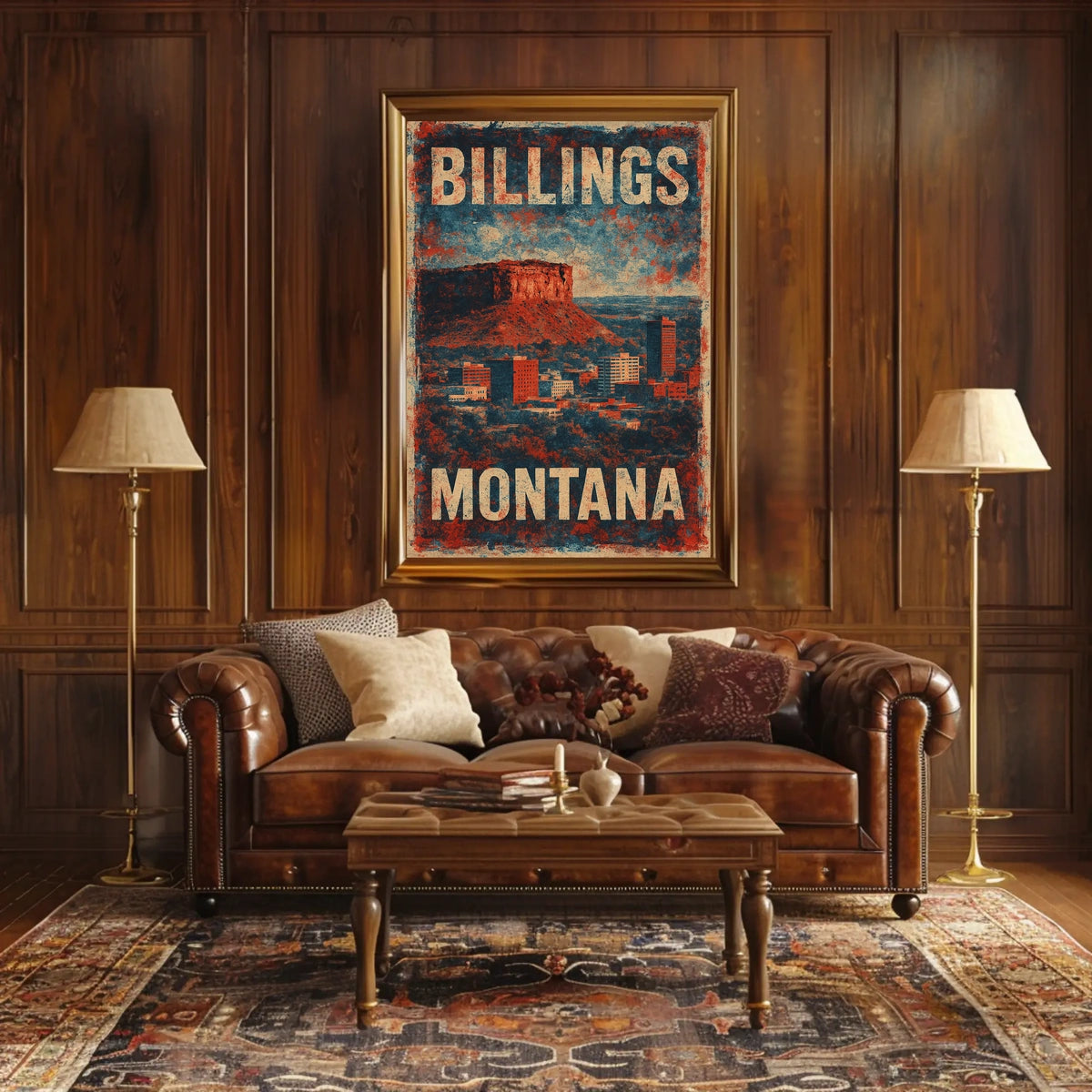 Billings Montana Cityscape Travel Photography Poster