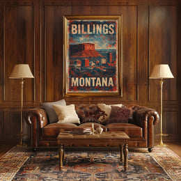 Billings Montana Cityscape Travel Photography Poster