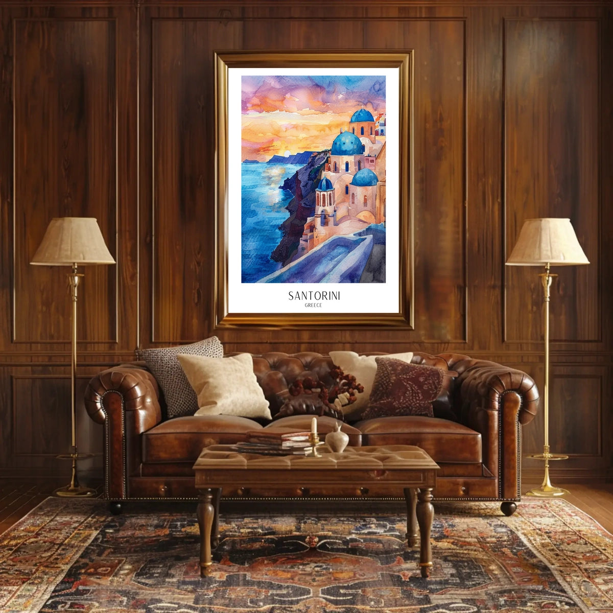 Santorini Sunset Poster