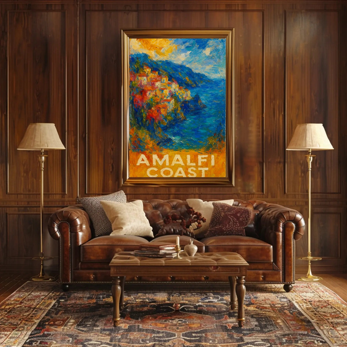 Amalfi Coast Poster Wall Art Coastal Decor Gift Idea