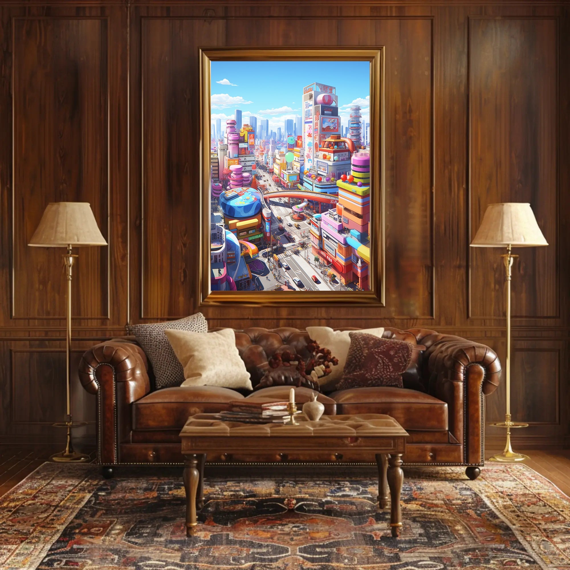 Futuristic Cityscape with Flying Cars Sci-Fi Poster