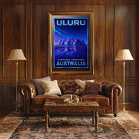 Uluru Desert Sunrise Vintage Poster