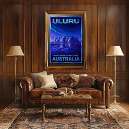 Uluru Desert Sunrise Vintage Poster