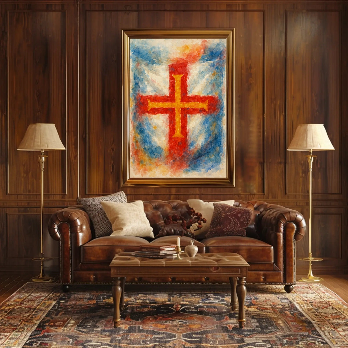 Abstract Cross in Watercolor Poster