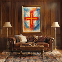 Abstract Cross in Watercolor Poster