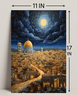 Moonlit Cityscape Poster